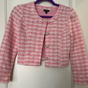 Zunie Pink and White Textured Jacket